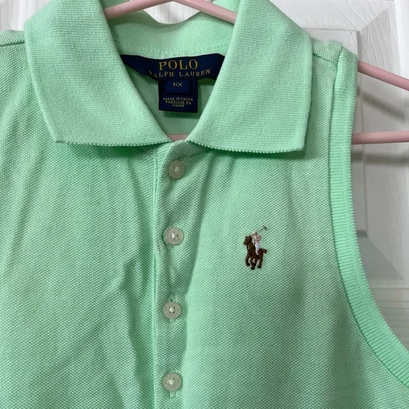Girls size 6x lime green Polo sleeveless drop waist dress, NWOT - Picture 2 of 7